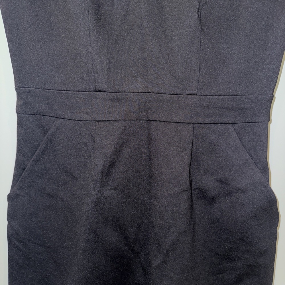 Quince Ultra-Stretch Ponte Cap Sleeve Sheath Dress Black Small Office Chic NWT - Picture 6 of 12